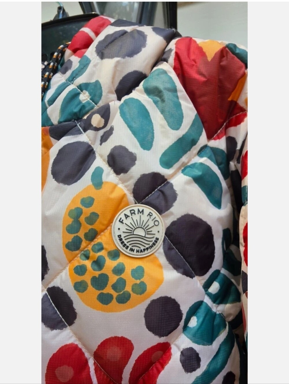Stuning New Farm Rio Romantic Garden Reversible Puffed Hooded Belted Jacket L XL - Picture 15 of 16